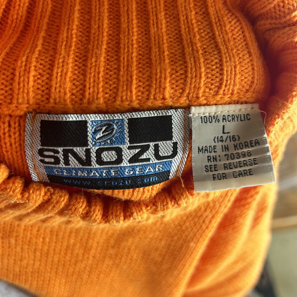 Snozu Vintage SkiWear Climate Gear Bright Orange Ombre Made in Korea Boys Large - Picture 4 of 6